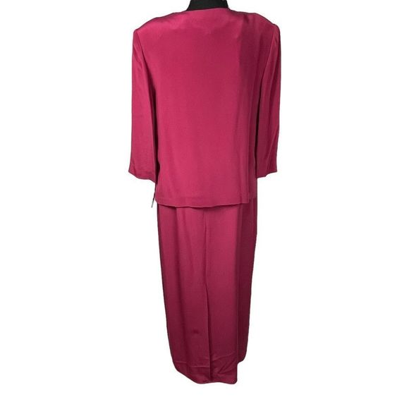 Talbots Pure Silk 2 Piece Wine Jacket and Sleeveless Sheath Maxi Dress S… - Picture 5 of 15